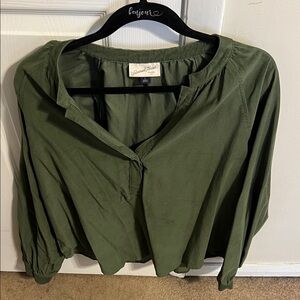 Women's Corduroy Green Blouse